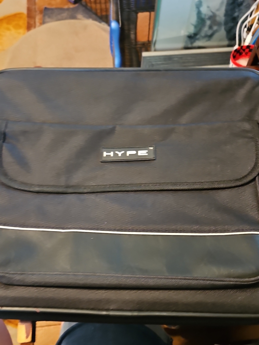 Hype Black Laptop Messenger Bag with Subtle Trim